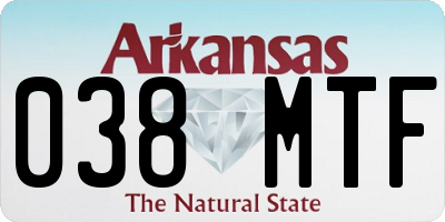 AR license plate 038MTF