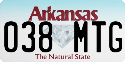AR license plate 038MTG