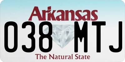 AR license plate 038MTJ