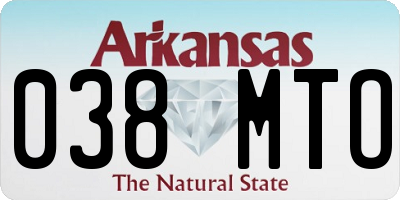 AR license plate 038MTO