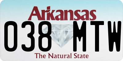 AR license plate 038MTW