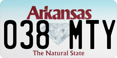 AR license plate 038MTY
