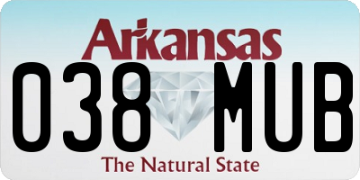 AR license plate 038MUB