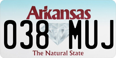 AR license plate 038MUJ