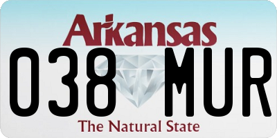 AR license plate 038MUR