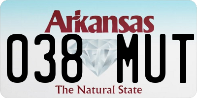 AR license plate 038MUT