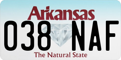 AR license plate 038NAF