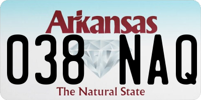 AR license plate 038NAQ