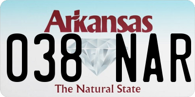 AR license plate 038NAR
