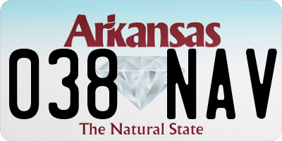 AR license plate 038NAV