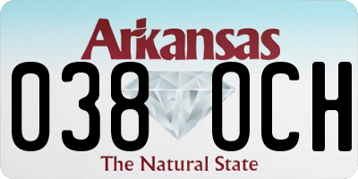 AR license plate 038OCH