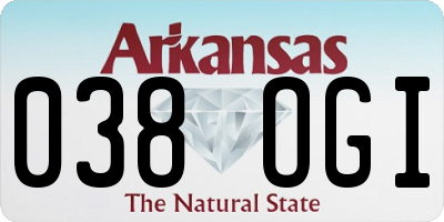 AR license plate 038OGI