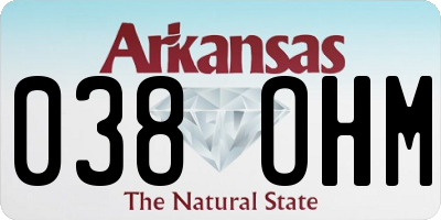 AR license plate 038OHM