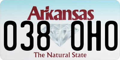 AR license plate 038OHO