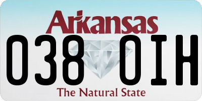 AR license plate 038OIH