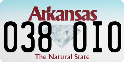 AR license plate 038OIO