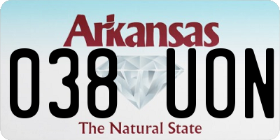 AR license plate 038UON