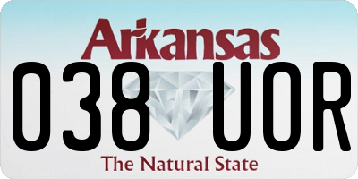 AR license plate 038UOR
