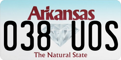 AR license plate 038UOS