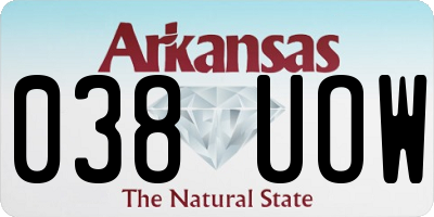 AR license plate 038UOW