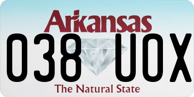 AR license plate 038UOX
