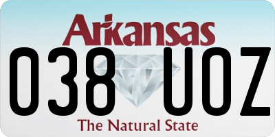 AR license plate 038UOZ