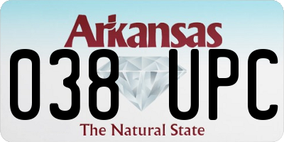 AR license plate 038UPC