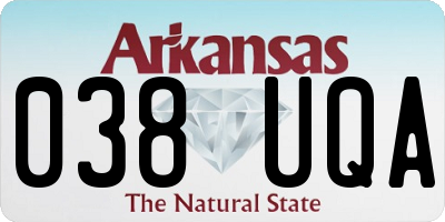 AR license plate 038UQA