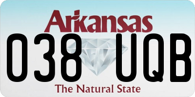 AR license plate 038UQB