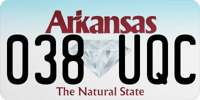 AR license plate 038UQC