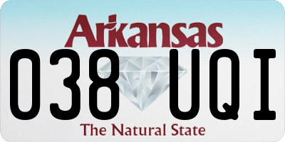 AR license plate 038UQI