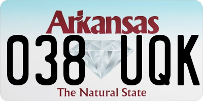 AR license plate 038UQK