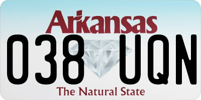 AR license plate 038UQN