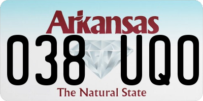 AR license plate 038UQO