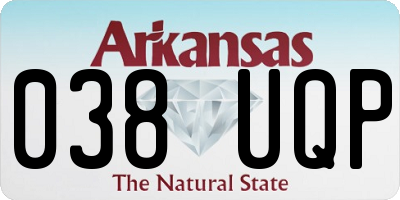 AR license plate 038UQP