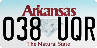 AR license plate 038UQR
