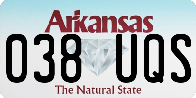 AR license plate 038UQS