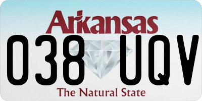 AR license plate 038UQV