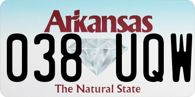 AR license plate 038UQW