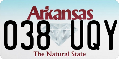AR license plate 038UQY