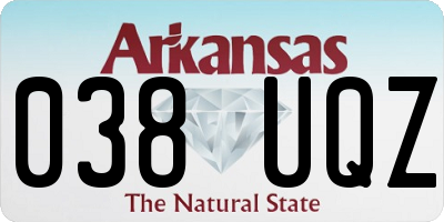 AR license plate 038UQZ