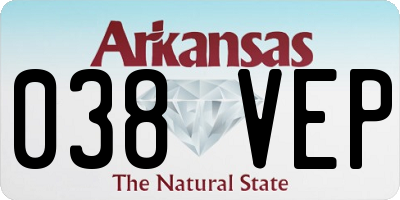 AR license plate 038VEP