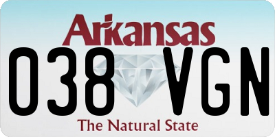 AR license plate 038VGN