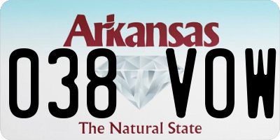 AR license plate 038VOW