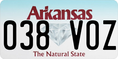 AR license plate 038VOZ