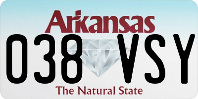 AR license plate 038VSY