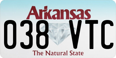 AR license plate 038VTC