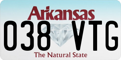 AR license plate 038VTG
