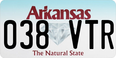 AR license plate 038VTR