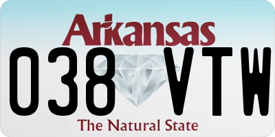AR license plate 038VTW